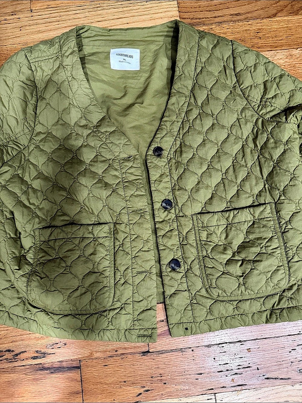 Goodthreads Quilted Jacket in Green, XL